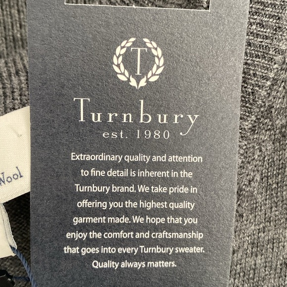 NWT Men’s Turnbury Extra Fine 100% Merino Wool Gray Sweater Vest Size Large. - Picture 2 of 6